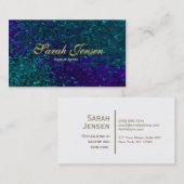 Blauer und grüner Glitzer Visitenkarte (Vorne/Hinten)
