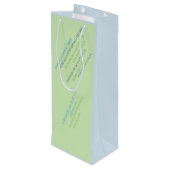 Blauer und grüner grabender Eulen-Dekor Geschenktüte Für Weinflaschen (Rückseite Schrägansicht)