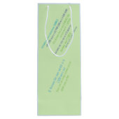 Blauer und grüner grabender Eulen-Dekor Geschenktüte Für Weinflaschen (Rückseite)