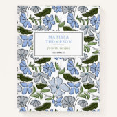 Blauer und grüner handgezeichneter Blumenblock Dru Notizblock (Vorderseite)