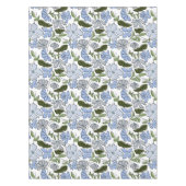 Blauer und grüner handgezeichneter Blumenblock-Dru Tischdecke (Vorderseite)