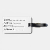 Blauer und grüner Hummingvogel und roter Hibiskus Gepäckanhänger (Rückseite horizontal)