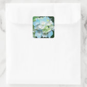 Blauer und grüner Hydrangea-Blumenkleber / Siegel Quadratischer Aufkleber (Tasche)