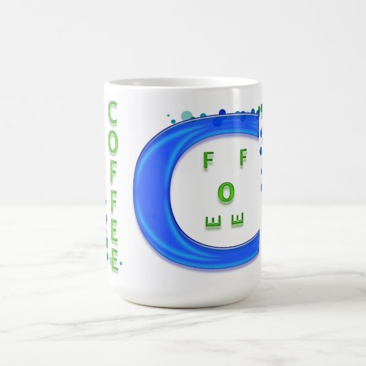 Blauer und grüner Kaffee Kaffeetasse (Mittel)