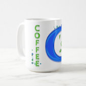 Blauer und grüner Kaffee Kaffeetasse (Vorderseite Links)