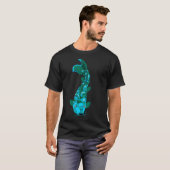 Blauer und grüner Koi-Fisch T-Shirt (Vorne ganz)