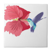 Blauer und grüner Kolibri Fliese (Vorderseite)