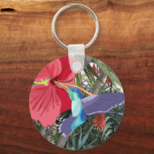 Blauer und grüner Kolibri Schlüsselanhänger (Vorderseite)