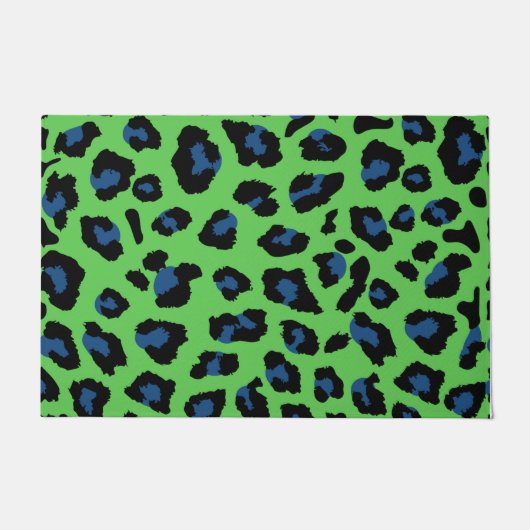 Blauer und grüner Leopard Fußmatte (Vorderseite)