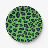Blauer und grüner Leopard Pappteller (Vorderseite)
