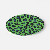 Blauer und grüner Leopard Pappteller (Schrägansicht)