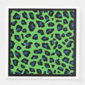 Blauer und grüner Leopard Serviette (Vorderseite)