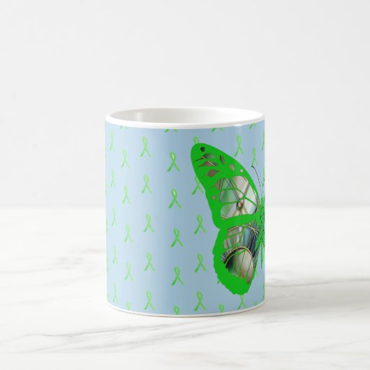 Blauer und grüner Lymphknochen Kaffeetasse (Mittel)