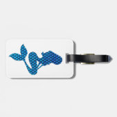 Blauer und grüner Meerjungfrau-Gepäckanhänger Gepäckanhänger (Rückseite horizontal)