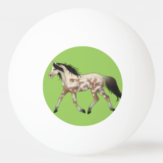 Blauer und grüner Pony Pong Ball Tischtennisball (Rückseite)