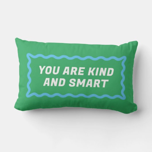 Blauer und grüner Rahmen Lendenkissen (Rückseite)