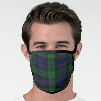 Blauer und grüner Schottischer Sunderland Tartan-K Mund-Nasen-Maske