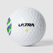 Blauer und grüner Spritzer erschüttert Golfball (Logo)
