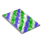 Blauer und grüner Spritzer erschüttert Notizblock (Rechte Seite)