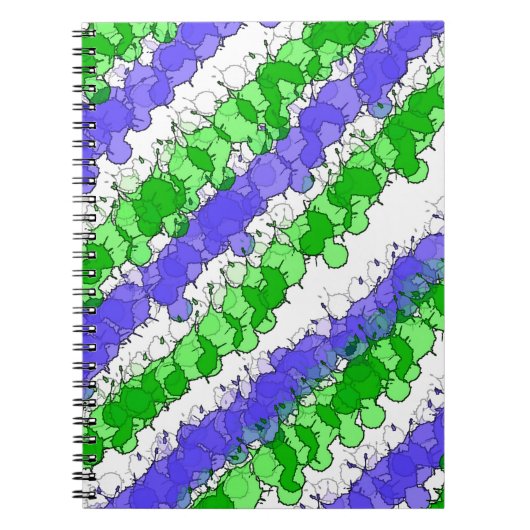 Blauer und grüner Spritzer erschüttert Notizblock (Vorderseite)