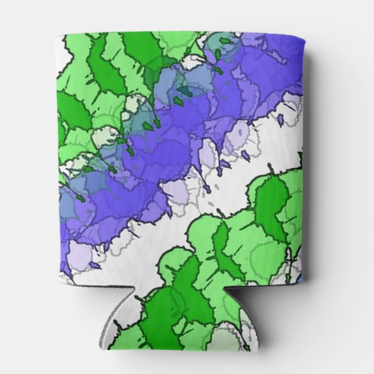 Blauer und grüner Spritzer gestört Dose Cooler Dosenkühler (Rückseite)