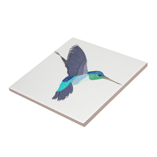 Blauer und grüner Summenvogel Fliese (Seite)