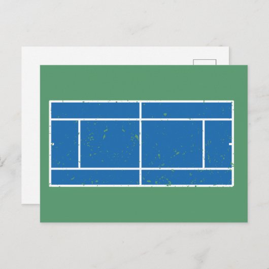 Blauer und grüner Tennisplatz stört Stil Postkarte (Vorne/Hinten)