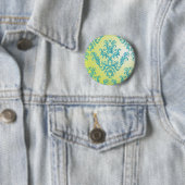 Blauer und grüner Vintager Damast Button (Beispiel)
