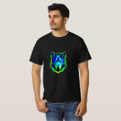 Blauer und grüner Wolf begegnen T - Shirt (Vorne ganz)