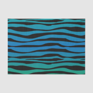 Blauer und grüner Zebra-Tierdruck Seidenpapier