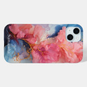 Blauer und Korallenfarben Case-Mate iPhone Hülle (Rückseite (Horizontal))