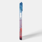 Blauer und Korallenfarben Case-Mate iPhone Hülle (Rückseite / Rechts)