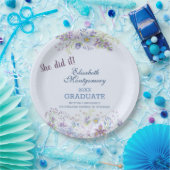 Blauer und Lavendelblütenschüler Pappteller (Party)