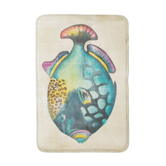 Blauer und Lila Aquarienfisch Badematte (Vorderseite Vertikal)