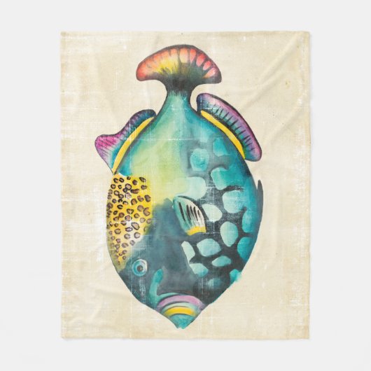 Blauer und Lila Aquarienfisch Fleecedecke (Vorderseite)