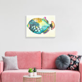 Blauer und Lila Aquarienfisch Leinwanddruck (Insitu (Wohnzimmer))