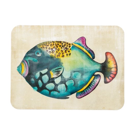 Blauer und Lila Aquarienfisch Magnet (Horizontal)