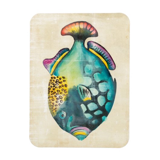 Blauer und Lila Aquarienfisch Magnet (Vertikal)