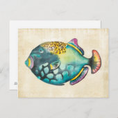 Blauer und Lila Aquarienfisch Postkarte (Vorne/Hinten)