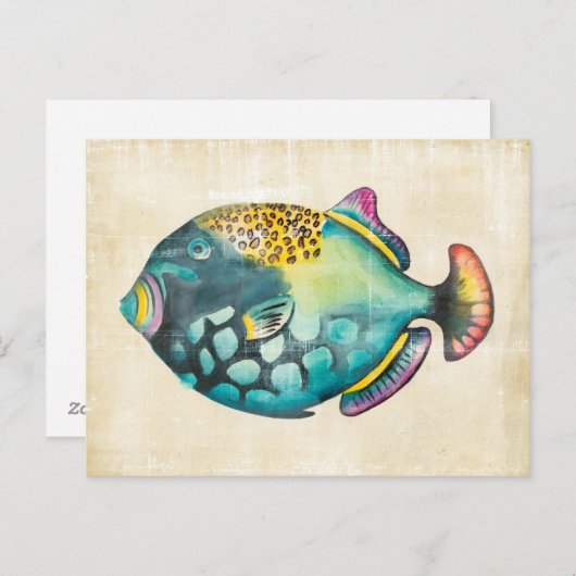 Blauer und Lila Aquarienfisch Postkarte (Vorne/Hinten)