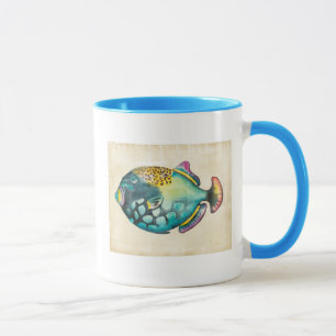 Blauer und Lila Aquarienfisch Tasse