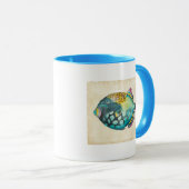 Blauer und Lila Aquarienfisch Tasse (VorderseiteRechts)