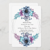 Blauer und Lila Bacheloretter Einladung (Vorne/Hinten)