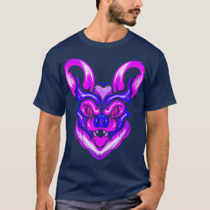 Blauer und Lila Beängstigender böser Bat Halloween T-Shirt