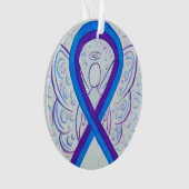 Blauer und Lila Biergarten Ornament (Vorderseite)
