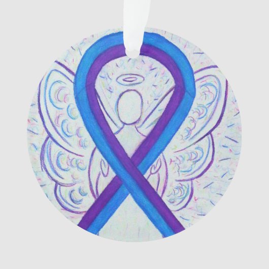 Blauer und Lila Biergarten Ornament (Vorderseite)