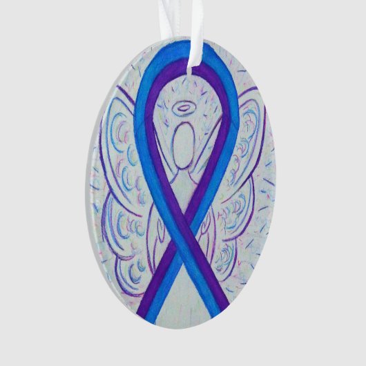 Blauer und Lila Biergarten Ornament (Vorderseite)