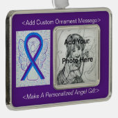 Blauer und Lila Biergarten Rahmen-Ornament Silber (Rechts)