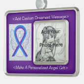 Blauer und Lila Biergarten Rahmen-Ornament Silber (Links)