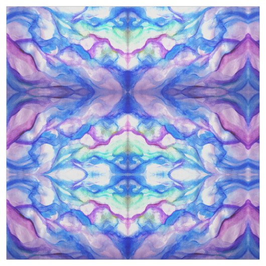 Blauer und Lila Blocks Wasserfarben Kunststoffe Stoff (Muster)